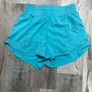 Lululemon Hotty Hot Shorts Women 4 Electric Turquoise Athletic Run